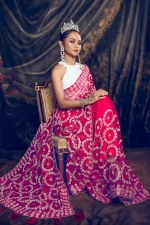 Moslin stone work saree