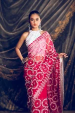 Moslin stone work saree - Image 3