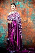 Pure Samuz silk saree with cutwork leaf design - Image 2