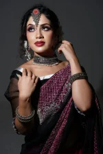 Black and hot pink stoned Moslin - Image 4