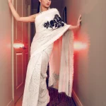 White sequence saree