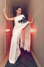 White sequence saree