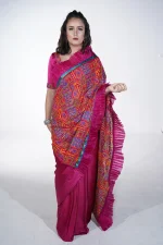 Joipuri hand-stitched with ruffle saree - Image 3
