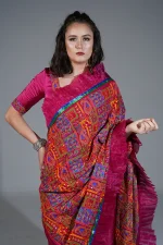Joipuri hand-stitched with ruffle saree - Image 5