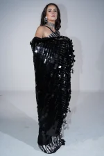 Foil with sequence saree - Image 3