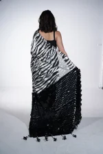 Foil with sequence saree - Image 4