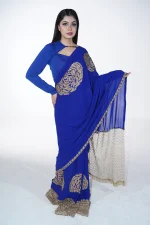 Chiffon georgette with sequence floral design saree