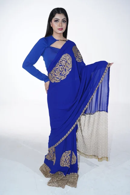 Chiffon georgette with sequence floral design saree