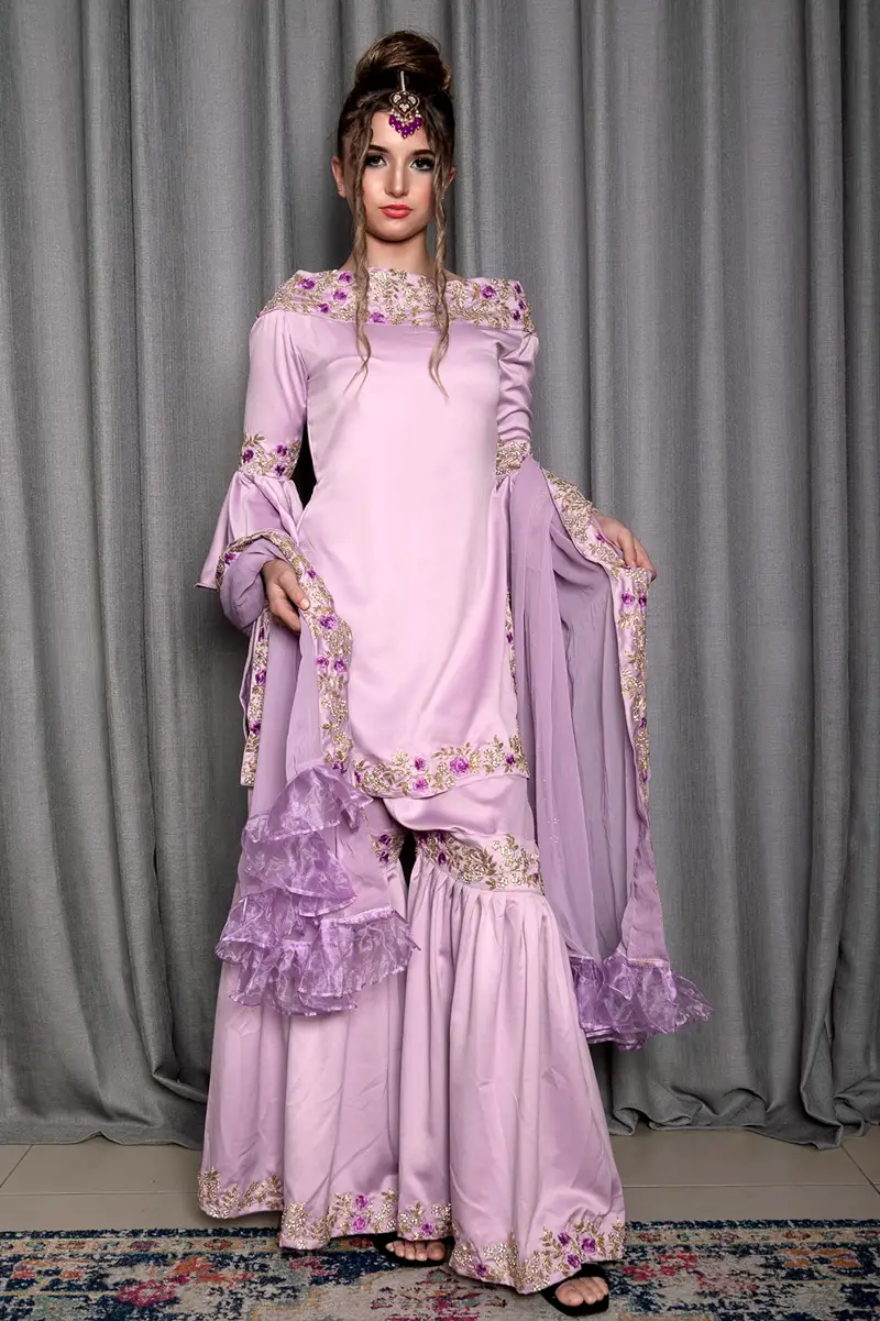 TS-SDWD0002 Sharara dress - Pure Silk - Image 1