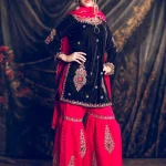 Sharara dress - Black Velvet