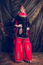 Sharara dress - Black Velvet