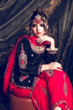 Sharara dress - Black Velvet - Image 2