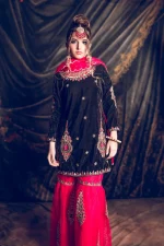 Sharara dress - Black Velvet - Image 4