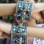 Silver oxidise mirror Ghungroo bracelet
