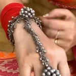 Oxidise silver hand harness/Ghugroo haathphool