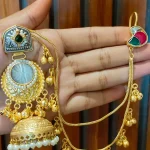 Long jhumka with hair hangings