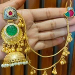 Long jhumka with hair hangings