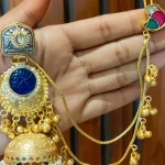 Long jhumka with hair hangings