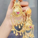 Long jhumka with hair hangings