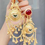 Long jhumka with hair hangings