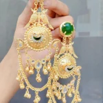 Long jhumka with hair hangings