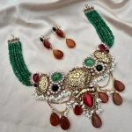 Exclusive Choker with mimic real stone and 21k gold plated