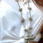 German silver long necklace