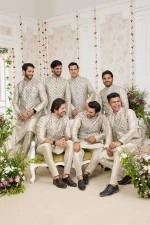 Pista green panjabi/kurta with coti/jacket set - Image 2