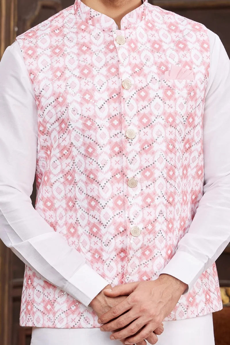 TS-MC0005 Digital printed Art banarasi silk jacket - Image 1