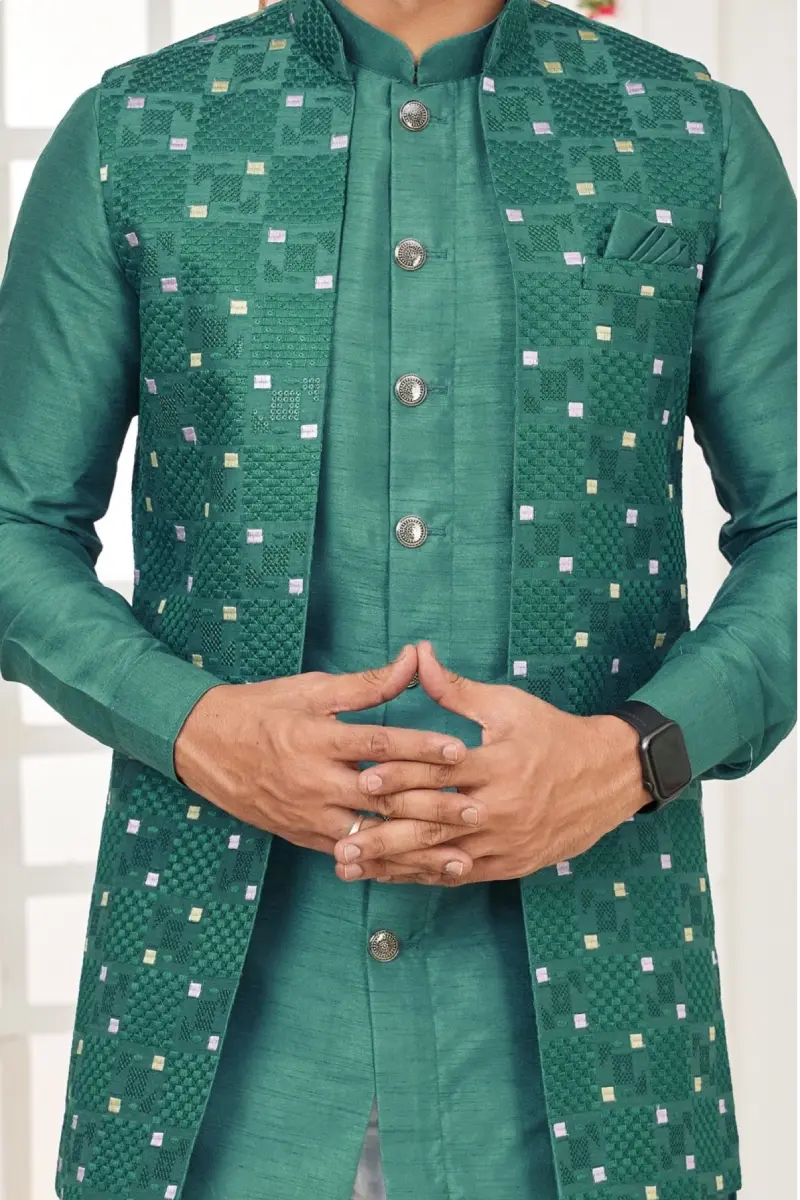 TS-MC0006 Digital printed Art banarasi silk jacket - Image 1