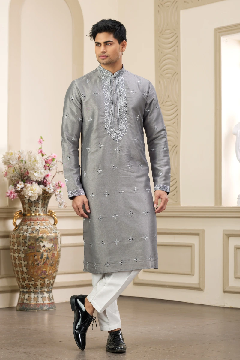 TS-MP0015 Benarasi Art silk Panjabi/Kurta set - Image 1