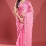 Soft tissue burberry saree