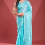 Soft tissue burberry saree