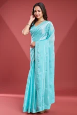 Soft tissue burberry saree - Image 2