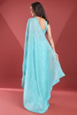 Soft tissue burberry saree - Image 3