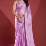 Soft tissue burberry saree