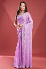 Soft tissue burberry saree - Image 2