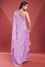 Soft tissue burberry saree - Image 3