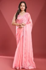 Soft tissue burberry saree