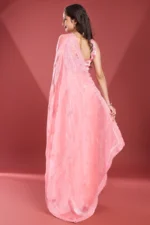 Soft tissue burberry saree - Image 3