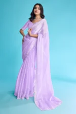 Tissue burberry saree