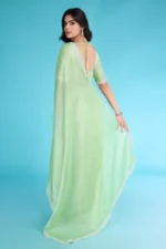 Tissue burberry saree - Image 3