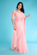 Tissue burberry saree - Image 2