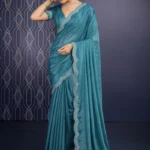 Embellished shimmer georgette saree