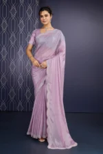 Embellished shimmer georgette saree
