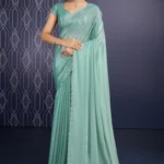 Embellished shimmer georgette saree