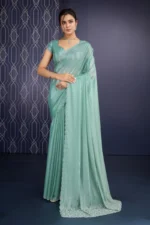 Embellished shimmer georgette saree