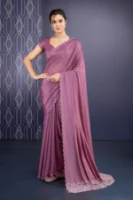 Embellished shimmer georgette saree
