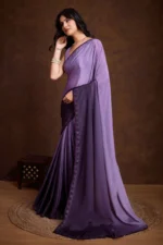 Shaded chinnon silk saree - Image 2