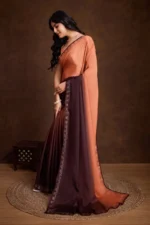 Shaded chinnon silk saree - Image 2